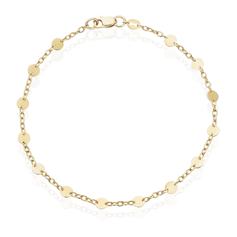 Main Image 1 of 9ct Yellow Gold Disc Station Bracelet