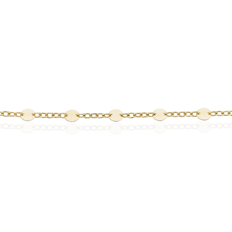 Main Image 2 of 9ct Yellow Gold Disc Station Bracelet