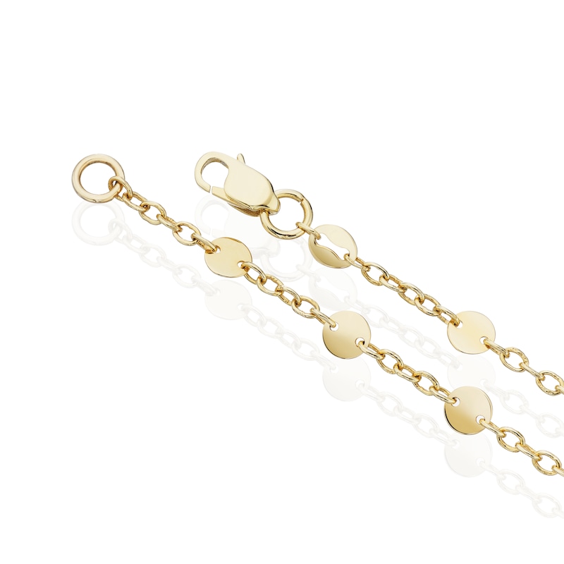 Main Image 3 of 9ct Yellow Gold Disc Station Bracelet