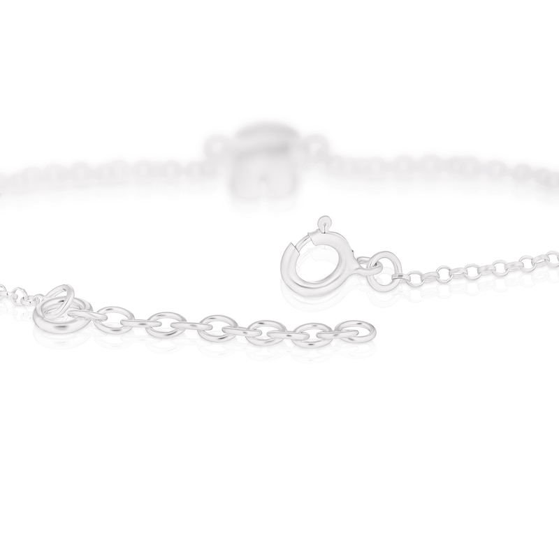 Main Image 3 of Children's Sterling Silver Crystal Teddy Bear 5+1" Bracelet