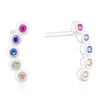 Thumbnail Image 1 of Sterling Silver Multicoloured Cubic Zirconia Curved Stud Earrings
