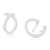 Thumbnail Image 1 of Sterling Silver Cubic Zirconia Twisted Circle Hoop Earrings