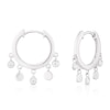 Thumbnail Image 1 of Sterling Silver Crystal Disc Hoop Earrings