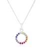 Thumbnail Image 0 of Sterling Silver Multicoloured Cubic Zirconia Circle Pendant Necklace