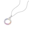 Thumbnail Image 1 of Sterling Silver Multicoloured Cubic Zirconia Circle Pendant Necklace
