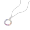 Thumbnail Image 2 of Sterling Silver Multicoloured Cubic Zirconia Circle Pendant Necklace