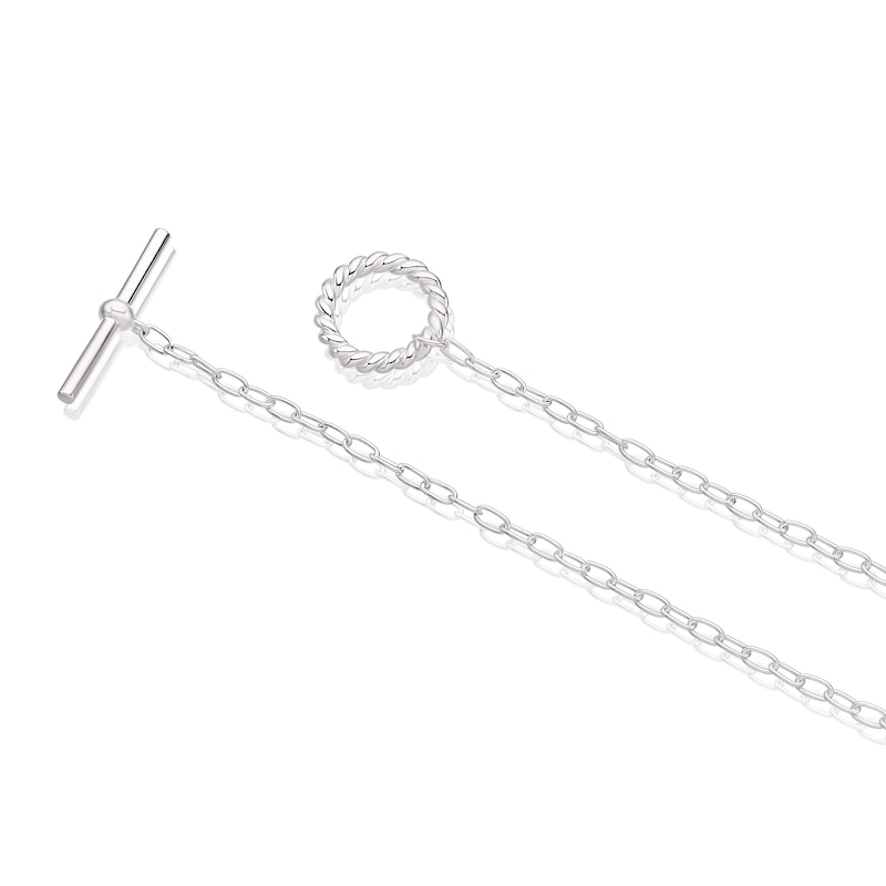 Main Image 3 of Sterling Silver Swirl T Bar Necklace