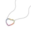 Thumbnail Image 2 of Sterling Silver Cubic Zirconia Open Heart Pendant Necklace