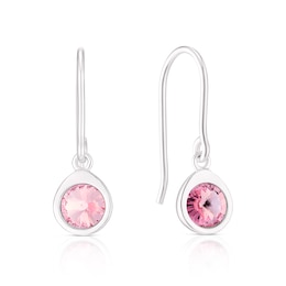 Sterling Silver Violet Preciosa Crystal Hook Drop Earrings