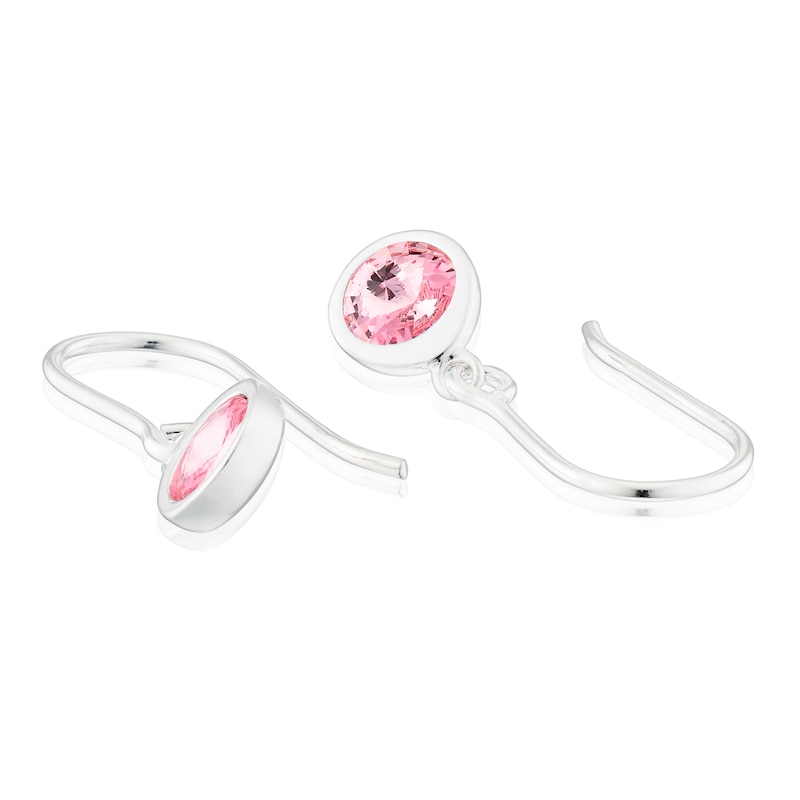 Main Image 2 of Sterling Silver Violet Preciosa Crystal Hook Drop Earrings