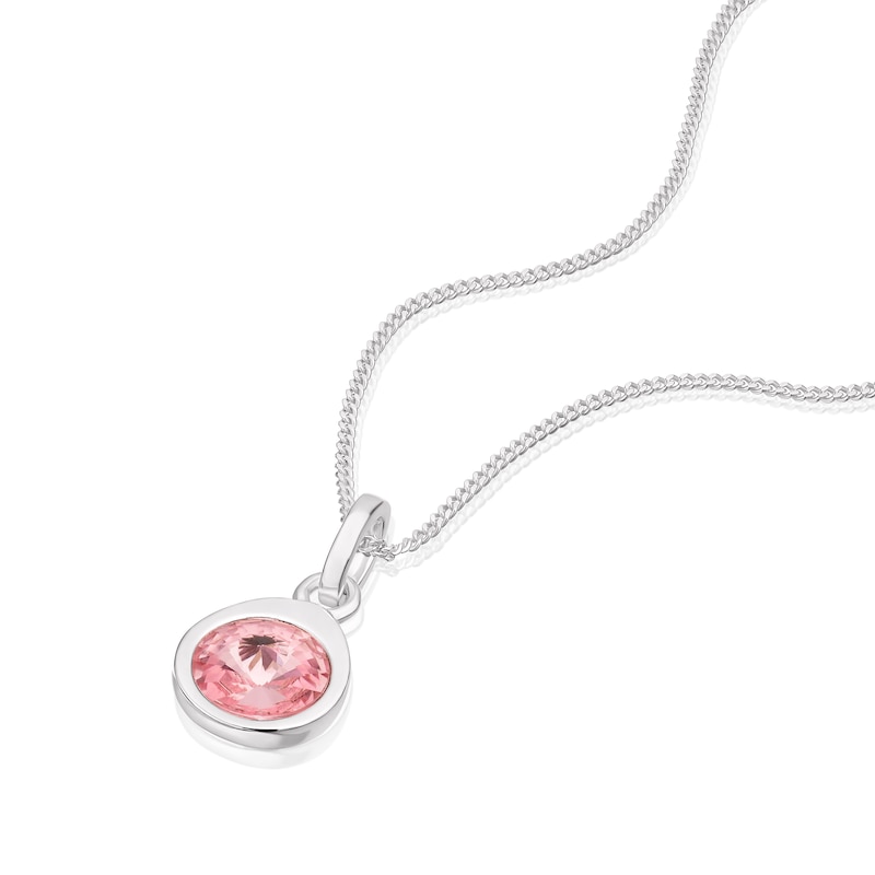 Main Image 2 of Sterling Silver Pink Preciosa Crystal Pendant Necklace