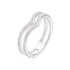 Thumbnail Image 2 of Sterling Silver Cubic Zirconia Double Row Wishbone Ring (Size N)