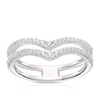 Thumbnail Image 1 of Sterling Silver Cubic Zirconia Double Row Wishbone Ring (Size P)