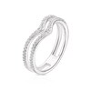 Thumbnail Image 2 of Sterling Silver Cubic Zirconia Double Row Wishbone Ring (Size P)