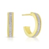 Thumbnail Image 0 of 9ct Yellow Gold Glitter 8mm Half Hoop Earrings