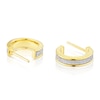 Thumbnail Image 2 of 9ct Yellow Gold Glitter 8mm Half Hoop Earrings