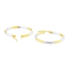 Thumbnail Image 2 of 9ct Two Colour Gold Diamond Cut Large Hoop Earrings