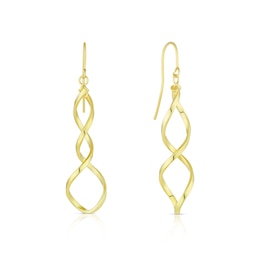 9ct Yellow Gold Twist Drop Earrings
