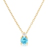 Thumbnail Image 1 of 9ct Yellow Gold Blue & Clear Cubic Zirconia Pendant Necklace