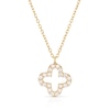 Thumbnail Image 1 of 9ct Yellow Gold Cubic Zirconia Open Petal Pendant Necklace