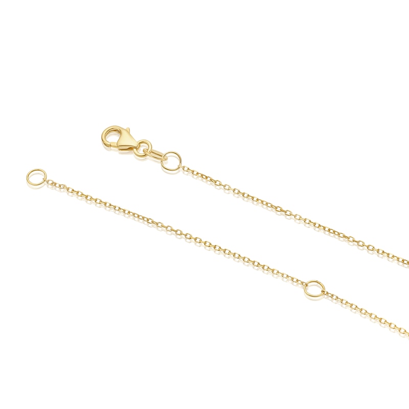 Main Image 3 of 9ct Yellow Gold Cubic Zirconia Open Petal Pendant Necklace