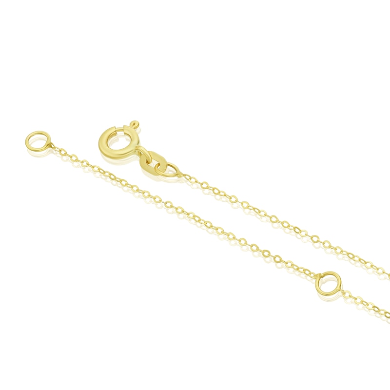 9ct Yellow Gold Diamond Cut Heart Pendant Necklace
