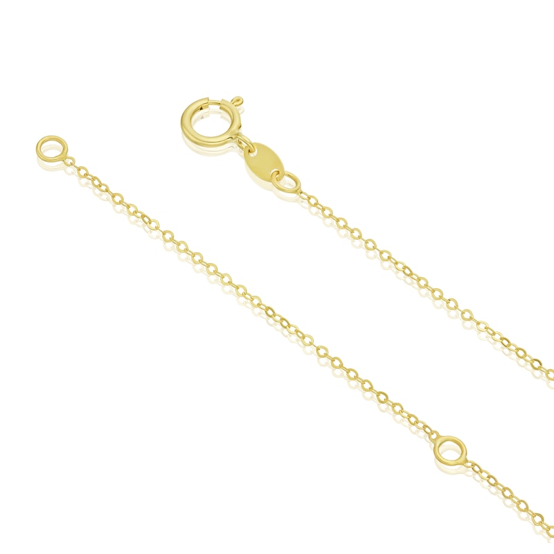 9ct Yellow Gold Double Finish Flower Pendant Necklace