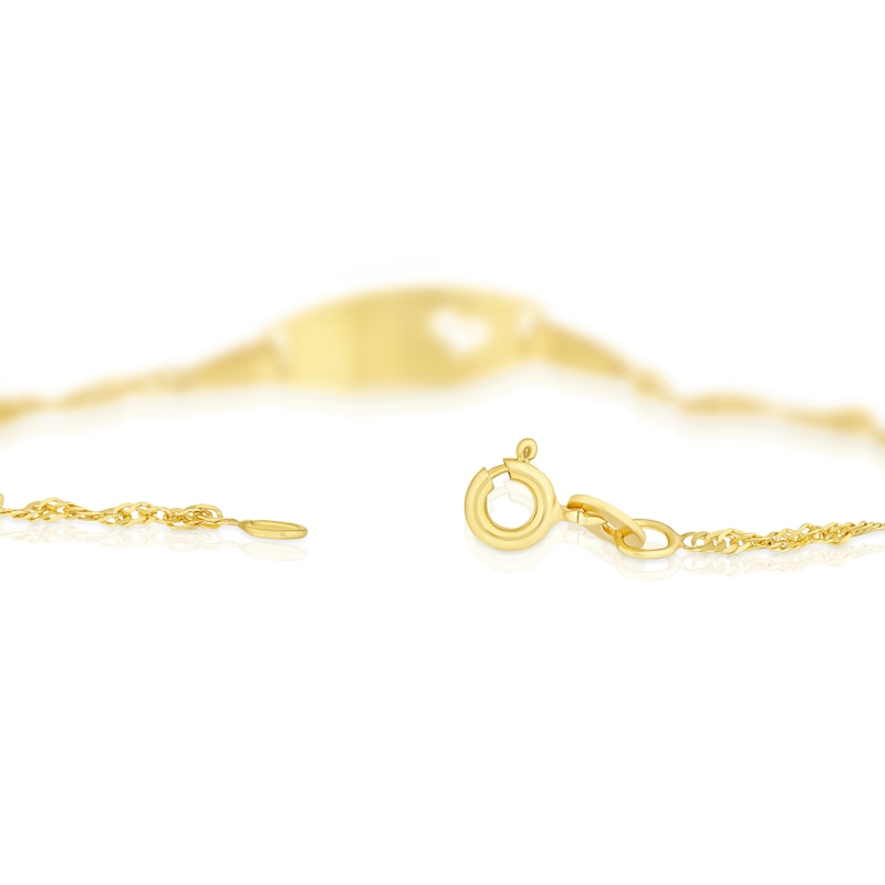 Children's 9ct Yellow Gold Heart ID Bracelet