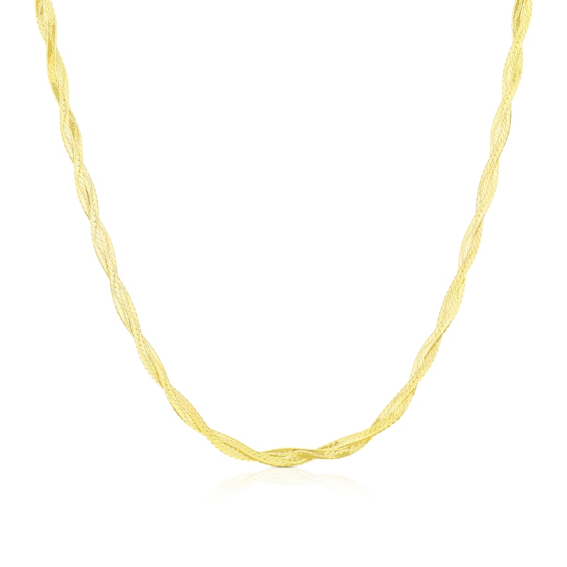 9ct Yellow Gold Diamond Cut Braided Chain