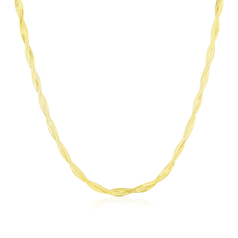 Main Image 1 of 9ct Yellow Gold Diamond Cut Braided Chain