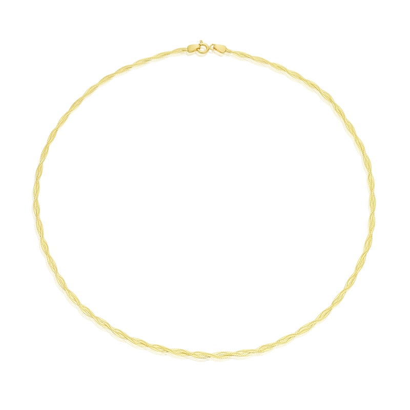 Main Image 2 of 9ct Yellow Gold Diamond Cut Braided Chain