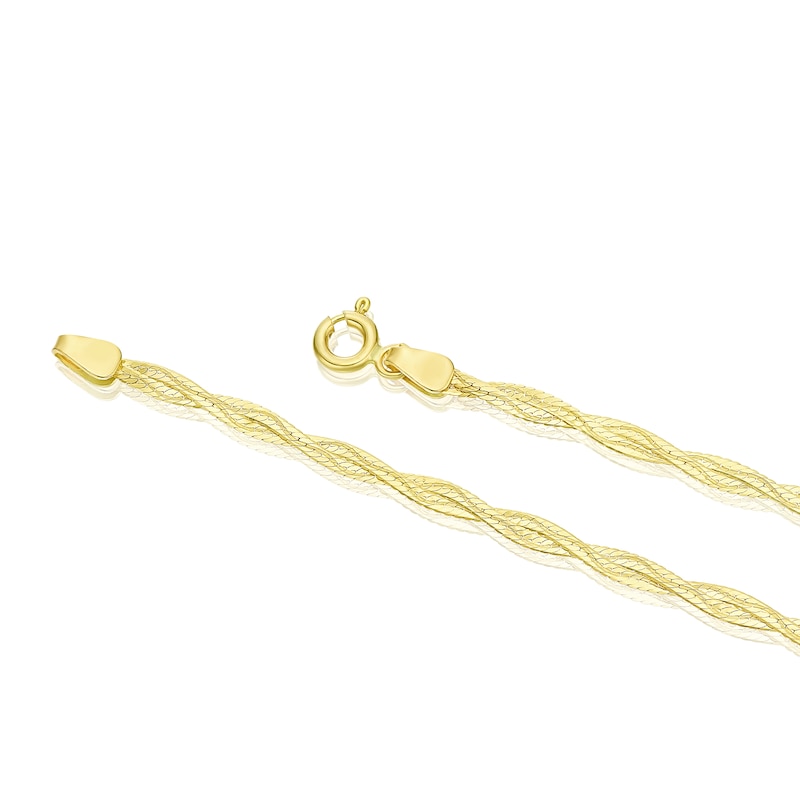 Main Image 3 of 9ct Yellow Gold Diamond Cut Braided Chain