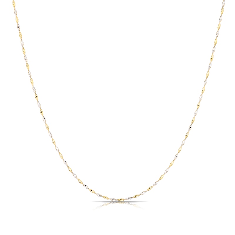 Main Image 1 of 9ct Two Tone Gold Twisted Chain Necklet
