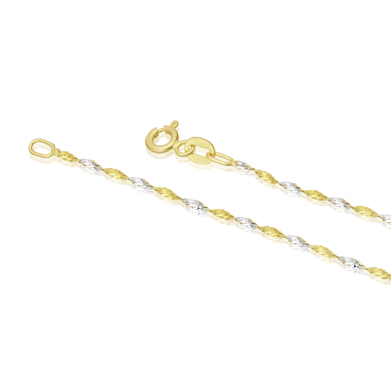 Main Image 3 of 9ct Two Tone Gold Twisted Chain Necklet