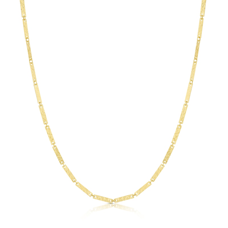 Main Image 1 of 9ct Yellow Gold Diamond Cut Mirror Necklace