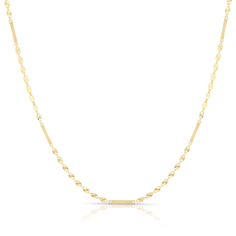 9ct Yellow Gold Bar Singapore Necklace