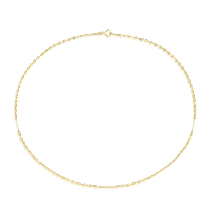 Main Image 2 of 9ct Yellow Gold Bar Singapore Necklace