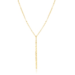 9ct Yellow Gold Drop Lariat Pendant Necklace