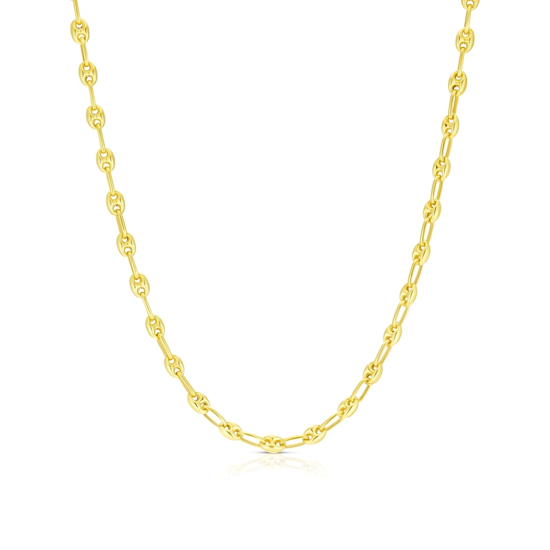 Main Image 1 of 9ct Yellow Gold Puff Mariner Chain