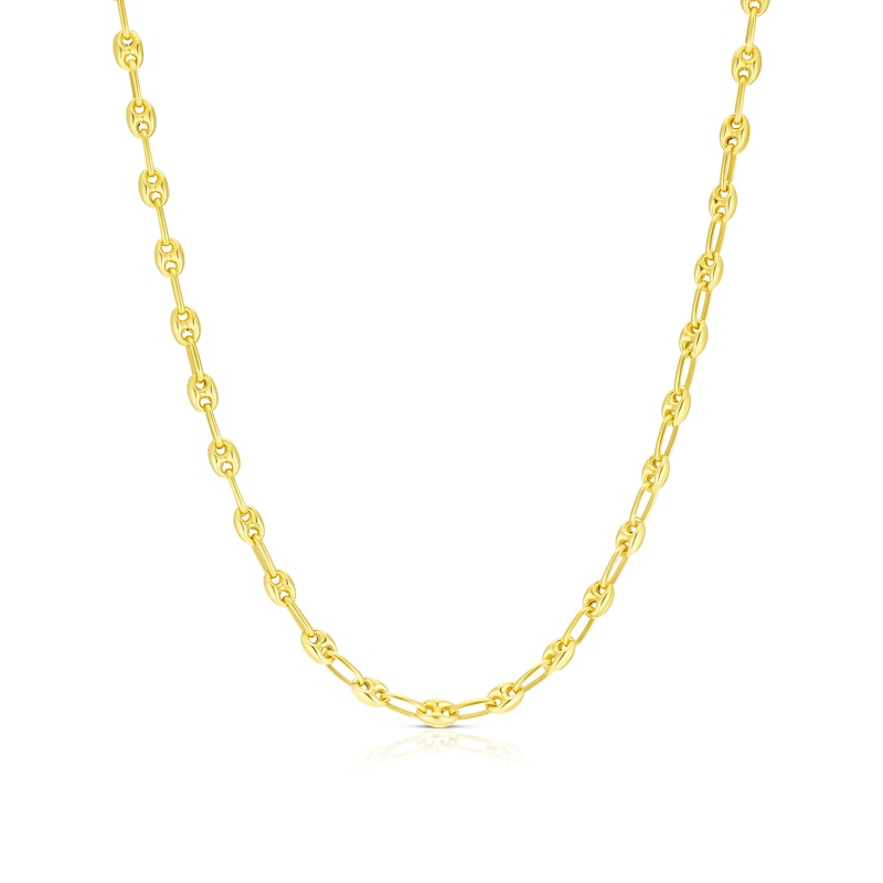 9ct Yellow Gold Puff Mariner Chain