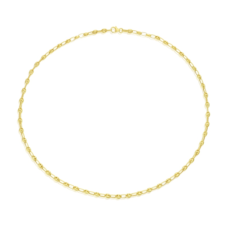 Main Image 2 of 9ct Yellow Gold Puff Mariner Chain