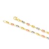 Thumbnail Image 3 of 9ct Three Colour Gold Puff Mariner Chain