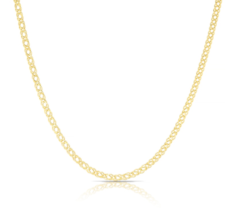 Main Image 1 of 9ct Yellow Gold Double Curb Chain Necklace