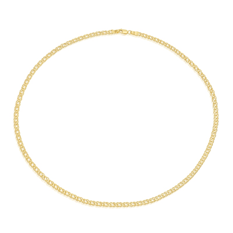 Main Image 2 of 9ct Yellow Gold Double Curb Chain Necklace