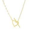 Thumbnail Image 1 of 9ct Yellow Gold T-Bar Heart Pendant Necklace