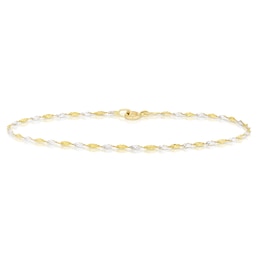 9ct Two Colour Gold Twisted Chain Bracelet