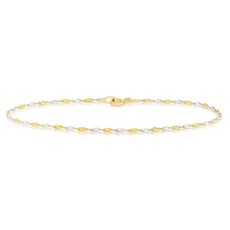 Main Image 1 of 9ct Two Colour Gold Twisted Chain Bracelet
