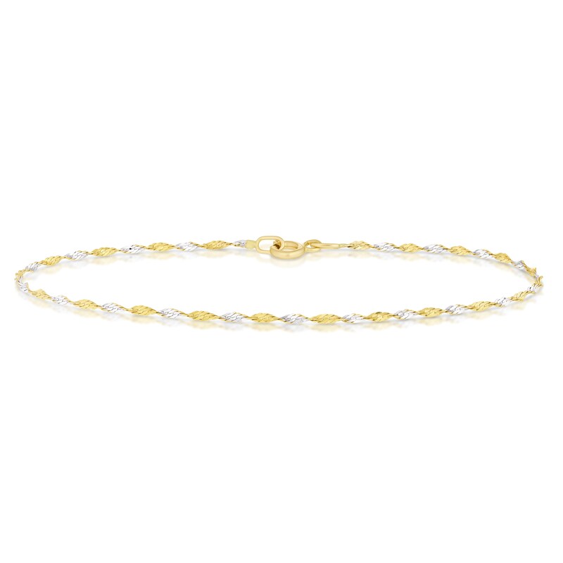 9ct Two Colour Gold Twisted Chain Bracelet