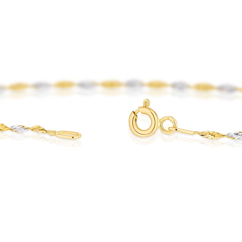 9ct Two Colour Gold Twisted Chain Bracelet