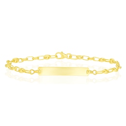 9ct Yellow Gold 7.5" Puff Mariner Chain ID Bracelet